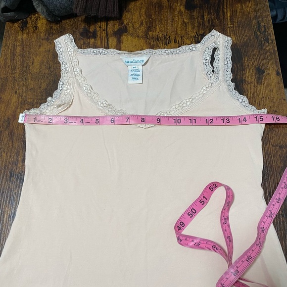Beautiful Soft Vintage Coquette Downtown Girl Peachy Pink Lace Trim Cami Top - Picture 6 of 9